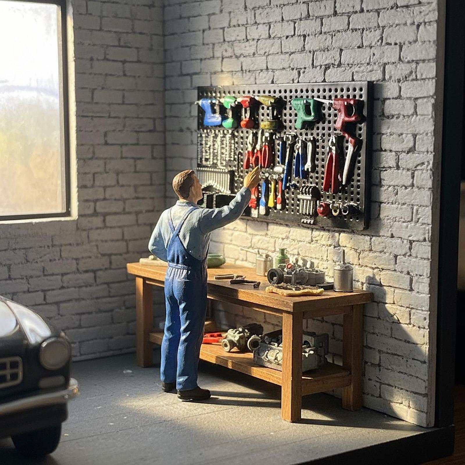 1:64 Electric Drill Pegboard M - đánh giá và giá Auto Repair Shop Layout